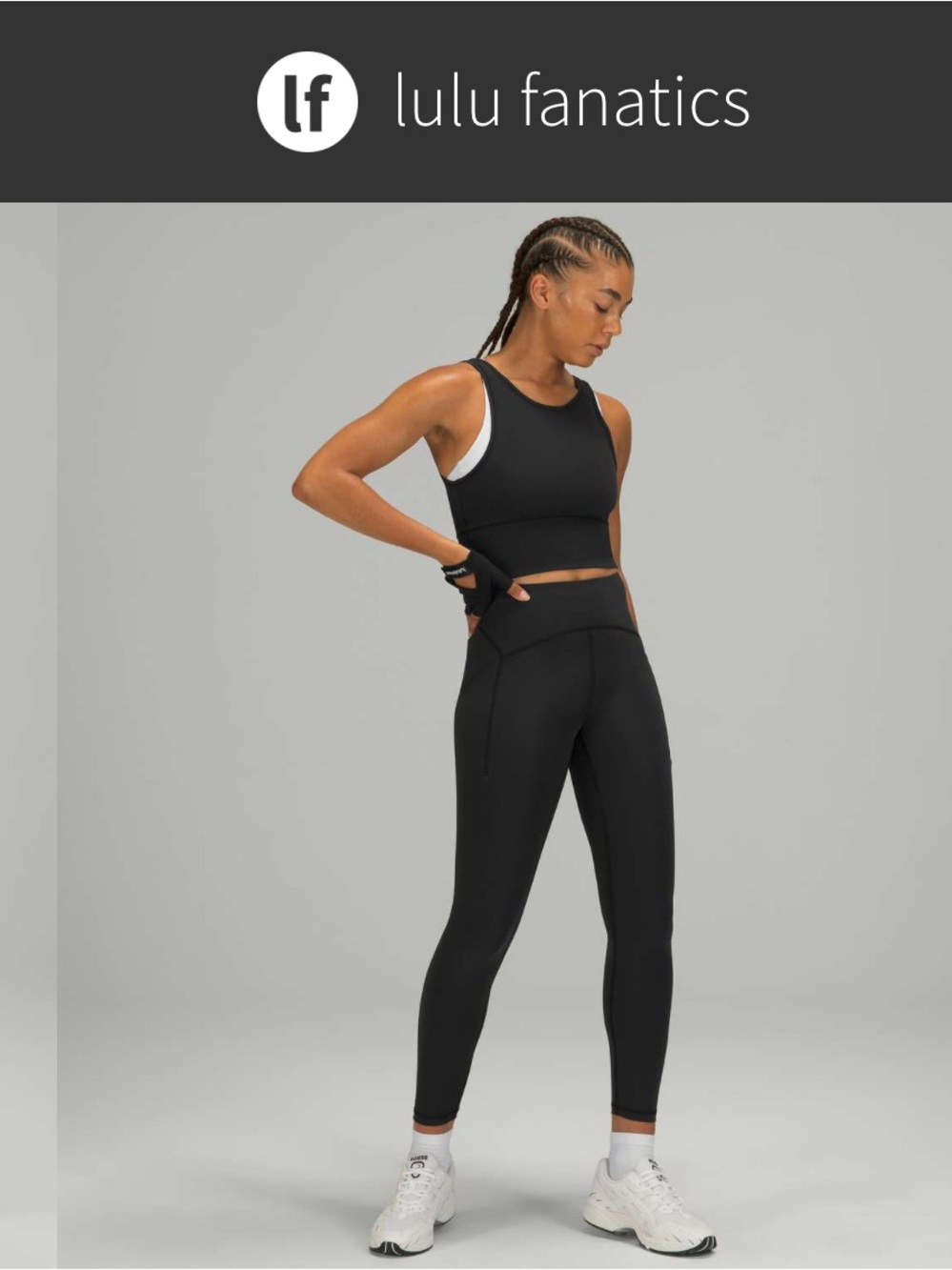 Lululemon Power Thru High-Rise Tight 25" w Pockets Sz 6 Black 7/8 Length 6057